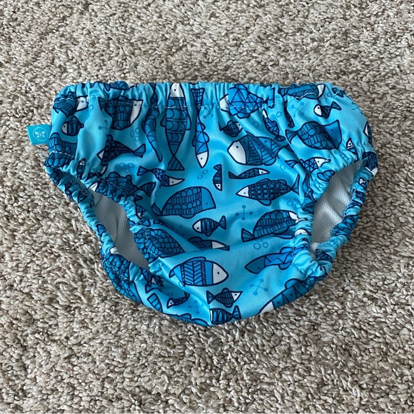 The Honest Company baby boy Blue Fish Reusable Swim Diaper Size L - Picture 1 of 5